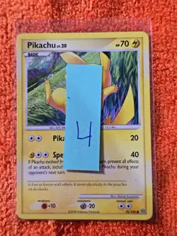 2008 Pokemon Diamond and Pearl Stormfront #70 Pikachu, C, NF/H, cd4 - Image 3