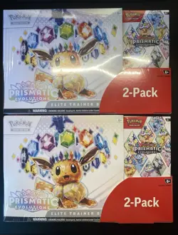 2x Pokemon TCG: Prismatic Evolutions ETB & Booster Bundle Costco 2-Pack LOT - Image 1