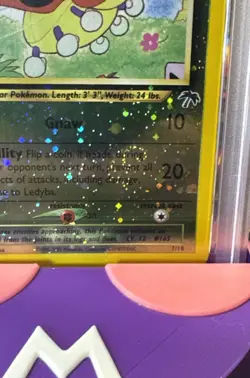 Pokemon Southern Islands Promo Reverse Holo Foil Ledyba 7/18 PSA 8 Graded SWIRL - Image 2