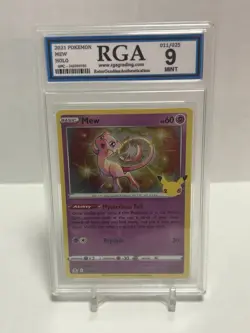 ✨ 2021 Pokemon Celebrations Mew #011/025 RGA 9 MINT Holo Graded Slab - Image 2