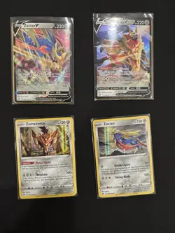 Pokemon Legendary Warriors Promos 4 Lot NM Both Zacian, Both Zamazenta. - Image 1