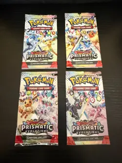 Prismatic Evolutions Pokemon TCG (4 Booster Packs) FULL ART SET EMPTY Packs - Image 1