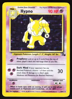 Hypno (8) #08/62 Pokemon Fossil VINTAGE NM - Image 1