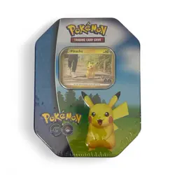 One Factory Sealed Pokemon TCG 2022 Collector's Tin: Pokemon Go (Pikachu Promo) - Image 1
