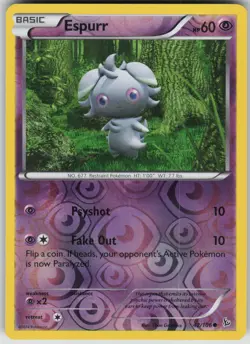 Pokemon TCG Espurr Common Reverse Holo XY - Flashfire 42/106 - Image 1