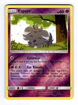 Espurr SM - Unbroken Bonds #79 (2019) Common Reverse Holo NM Pokemon - Image 1