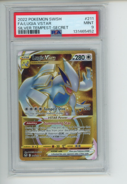 2022 Pokemon Silver Tempest Lugia VSTAR 211/195 Secret Rare PSA 9 MINT (452) - Image 1
