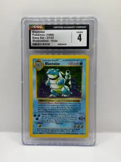 1999 POKEMON BASE SET BLASTOISE SHADOWLESS-HOLO GRADED SLAB CGC 4 - Image 3