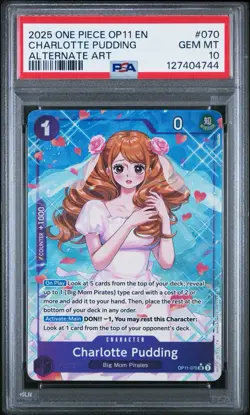2025 One Piece - OP11-070 Charlotte Pudding Alternate Art PSA 10 - Image 1