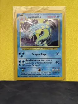 Gyarados 6/102 Holo Rare Base Set WOTC Pokemon Card TCG Vintage 1999. - Image 1