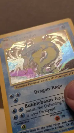 Pokemon TCG Gyarados 6/102 Holo Rare Card LP Base Set WOTC Unlimited - Image 3