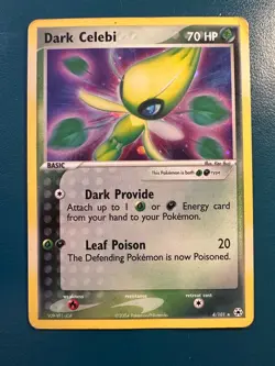 Dark Celebi 4/101 Hidden Legends Holo Rare Pokemon TCG Card - MP - Image 1