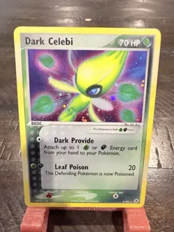 Pokemon TCG Dark Celebi Holo Rare Card #4/101 Hidden Legends Series LP - Image 1