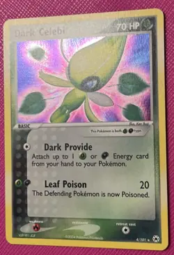 Pokemon TCG Dark Celebi Holo Rare Card #4/101 Hidden Legends Series NM - Very LP - Image 3
