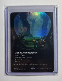 MAGIC MTG EDGE OF ETERNITIES EVENDO, WAKING HAVEN BORDERLESS FOIL #279 - Image 1