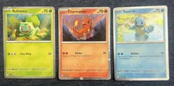 Pokemon TCG 151 Bulbasaur Squirtle Charmander Poster Collection Promos Cards Set - Image 1