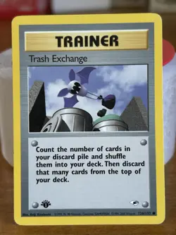 Trash Exchange 126/132 1st Edition Pokemon Gym Heroes MP English Card WOTC - Image 1