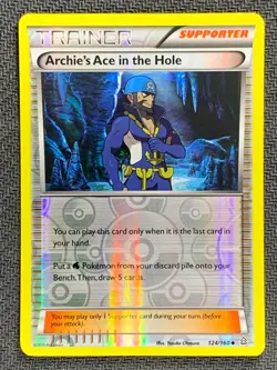 Archie's Ace in the Hole Primal Clash 124/160 Uncommon Pokemon Card 2015 Reverse - Image 1