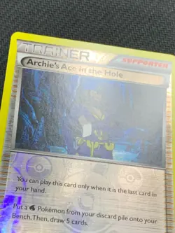 Archie's Ace in the Hole Primal Clash 124/160 Uncommon Pokemon Card 2015 Reverse - Image 2