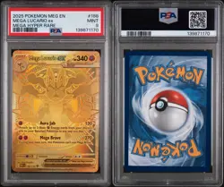 Pokemon Mega Lucario EX Hyper Rare Card 188/132-MEGA Evolutions 2025 PSA 9 Mint - Image 3