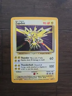 Pokemon TCG Zapdos Holo Rare Card Unlimited Base Set 16/102 - Image 1