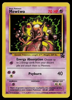 Pokemon Card - Mewtwo 14 WOTC Black Star Promo - Image 1