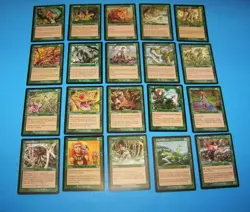 Magic The Gathering Urza's Saga (Mixed Lot 21 Different Green Cards) 1998 - Image 1
