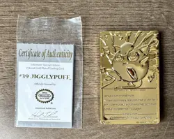 1999 Burger King BK Pokemon 23K Gold Plated Trading Card JigglyPuff - Image 2