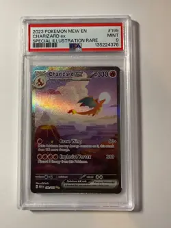 Pokemon TCG Charizard EX 199/165 SV Scarlet & Violet 151 Card PSA 9 Mint - Image 1