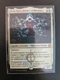 MTG Elesh Norn, Mother of Machines Prerelease Stamp Foil - Image 1