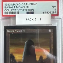 1993 MtG Basalt Monolith Magic: the Gathering CE PSA 7 WOTC First Printing! Rare - Image 2
