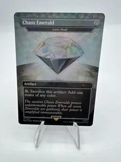 MTG Sonic The Hedgehog Secret Lair Bonus Chaos Emerald White Foil - Image 1