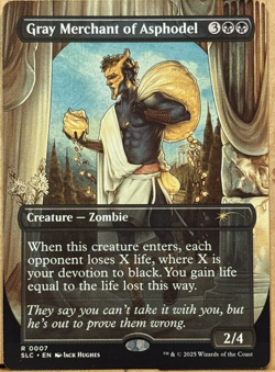 LIMITED EDITION Secret Lair MtG Gray Merchant of Asphodel Unplayed NM Borderless - Image 1
