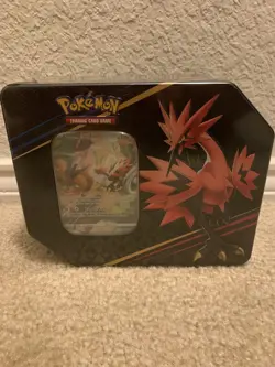 Pokemon TCG Zapdos Crown Zenith Galarian Tin New! Sealed! - Image 1