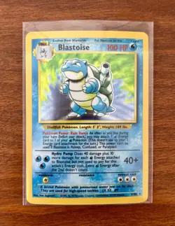 Blastoise Pokemon Card 2/102 Rare Holographic Unlimited 1995! - Image 1