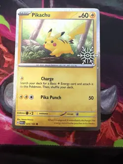 Pokemon TCG Pikachu 025/165 (Holiday Calendar) Snowflake Stamp Sealed - Image 1