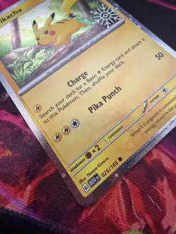 Pokemon TCG Pikachu 025/165 (Holiday Calendar) Snowflake Stamp Sealed - Image 2