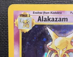 Pokemon Alakazam TCG 1/130 Base Set 2 Holo Rare MP/HP Condition - Image 3