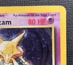 Pokemon Alakazam TCG 1/130 Base Set 2 Holo Rare MP/HP Condition - Image 4