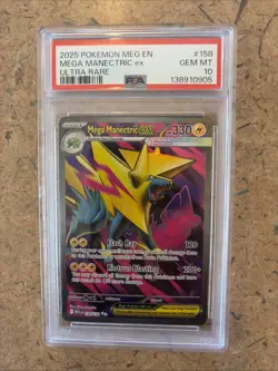 2025 POKEMON MEG EN-MEGA EVOLUTION ULTRA RARE #158 MEGA MANECTRIC EX PSA 10 - Image 1