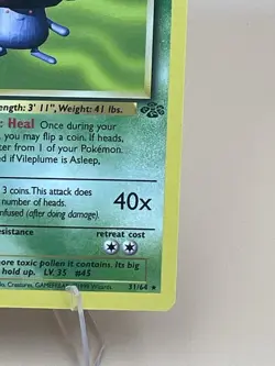 Pokemon Vintage 1st Edition Non-Holo Rare Vileplume - 31/64 Jungle - Wotc 1999 - Image 5