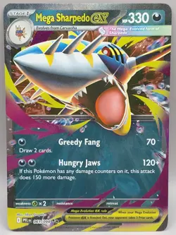 Mega Sharpedo EX 061/094 Double Rare Phantasmal Flames Pokemon TCG NM - Image 1