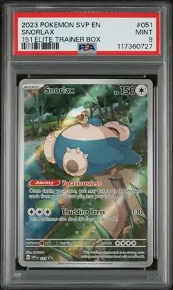 Snorlax Pokemon Svp En-Sv Black Star Promo 051 NM PSA 9 - Image 1