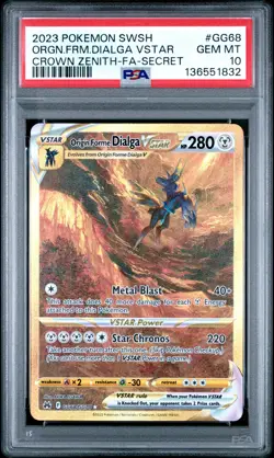 2023 Pokemon SWSH Crown Zenith Secret #GG68 Origin Forme Dialga Vstar PSA 10 - Image 1