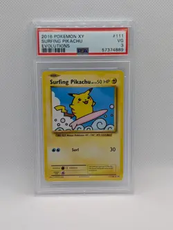2016 Pokemon XY Surfing Pikachu Evolutions PSA 3 - Image 1