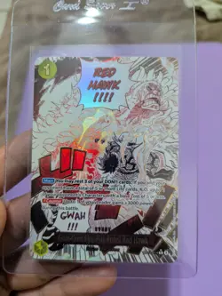 One Piece TCG Gum-Gum Fire-Fist Pistol Red Hawk Alt Art OP11-114 R* Event Manga - Image 1