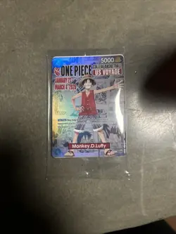 Bandai One Piece CCG Monkey.D.Luffy College Basketball US Voyage Promo Holo Card - Image 2