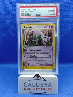 Pokemon TCG Grumpig EX Dragon Holo Rare Card 6/97 PSA 10 GEM MINT - Image 1