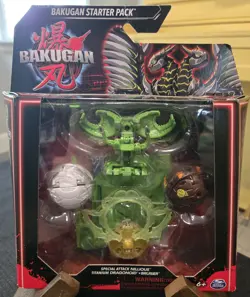 NEW Bakugan Starter 3 Pack Special Attack Nillious, Dragonoid, Bruiser w Cards - Image 1
