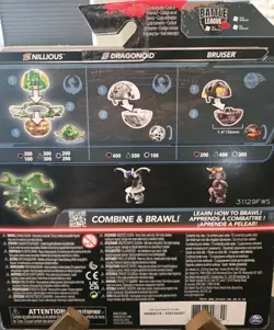 NEW Bakugan Starter 3 Pack Special Attack Nillious, Dragonoid, Bruiser w Cards - Image 3